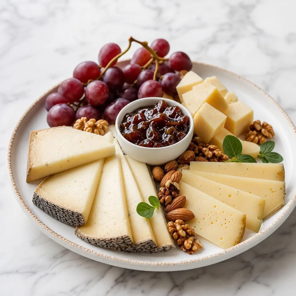 Ronda Cheese Board with Jam, Grapes, and Nuts