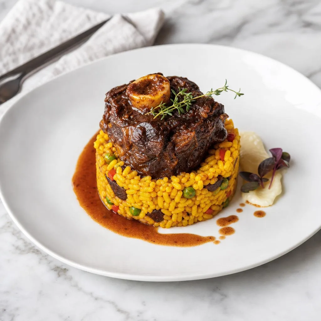 Paella Timbale with Oxtail