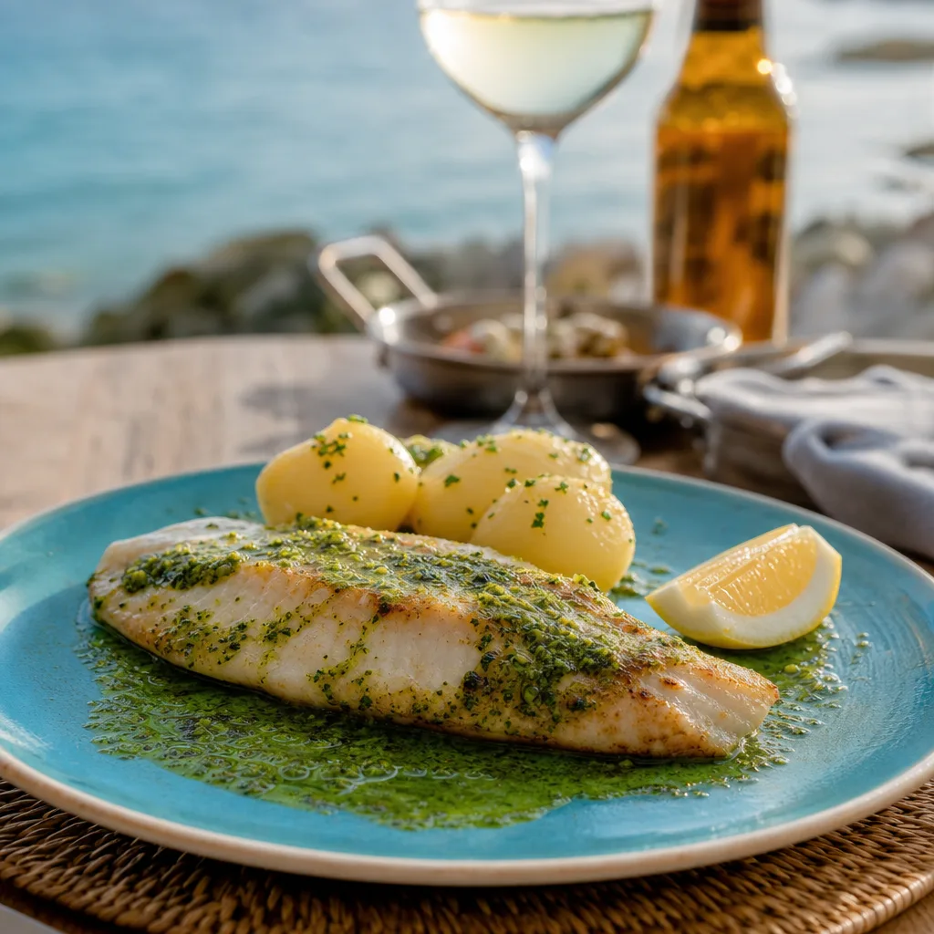 Gegrillte Korvina mit grüner Sauce