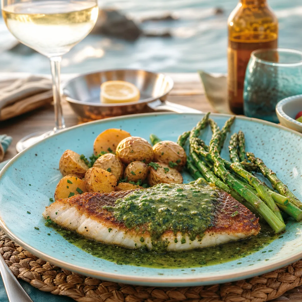 Corvina alla parbetana con salsa verde