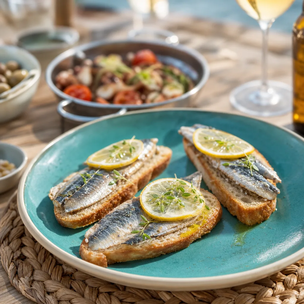 Tostas de sardina ahumadas