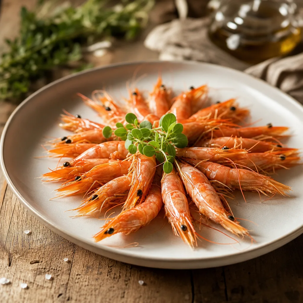 Boiled prawns