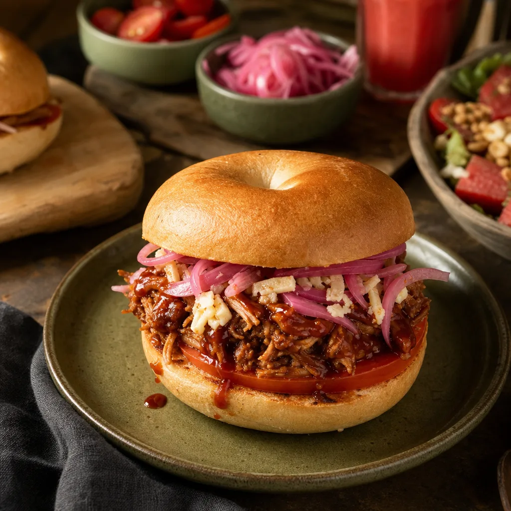 Pulled Pork Bagel