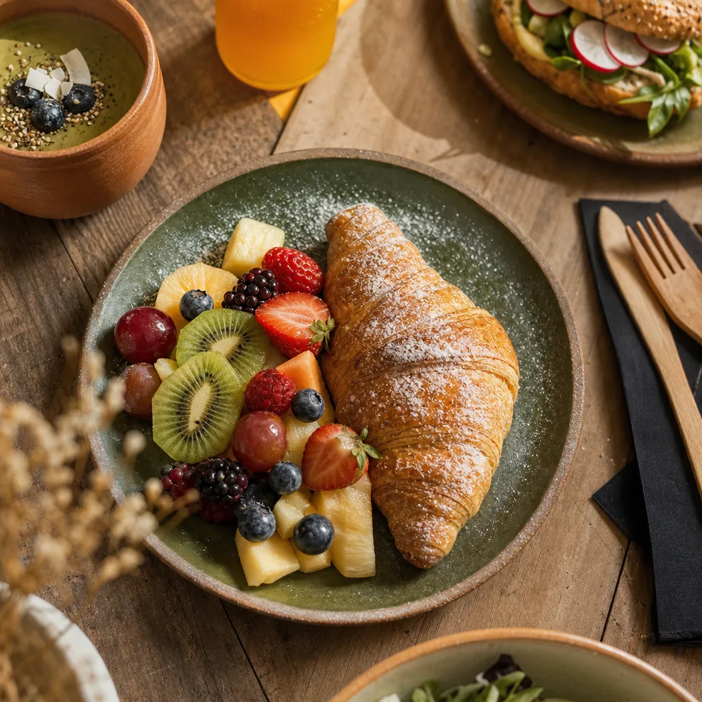 Sweet Croissant and Fruit