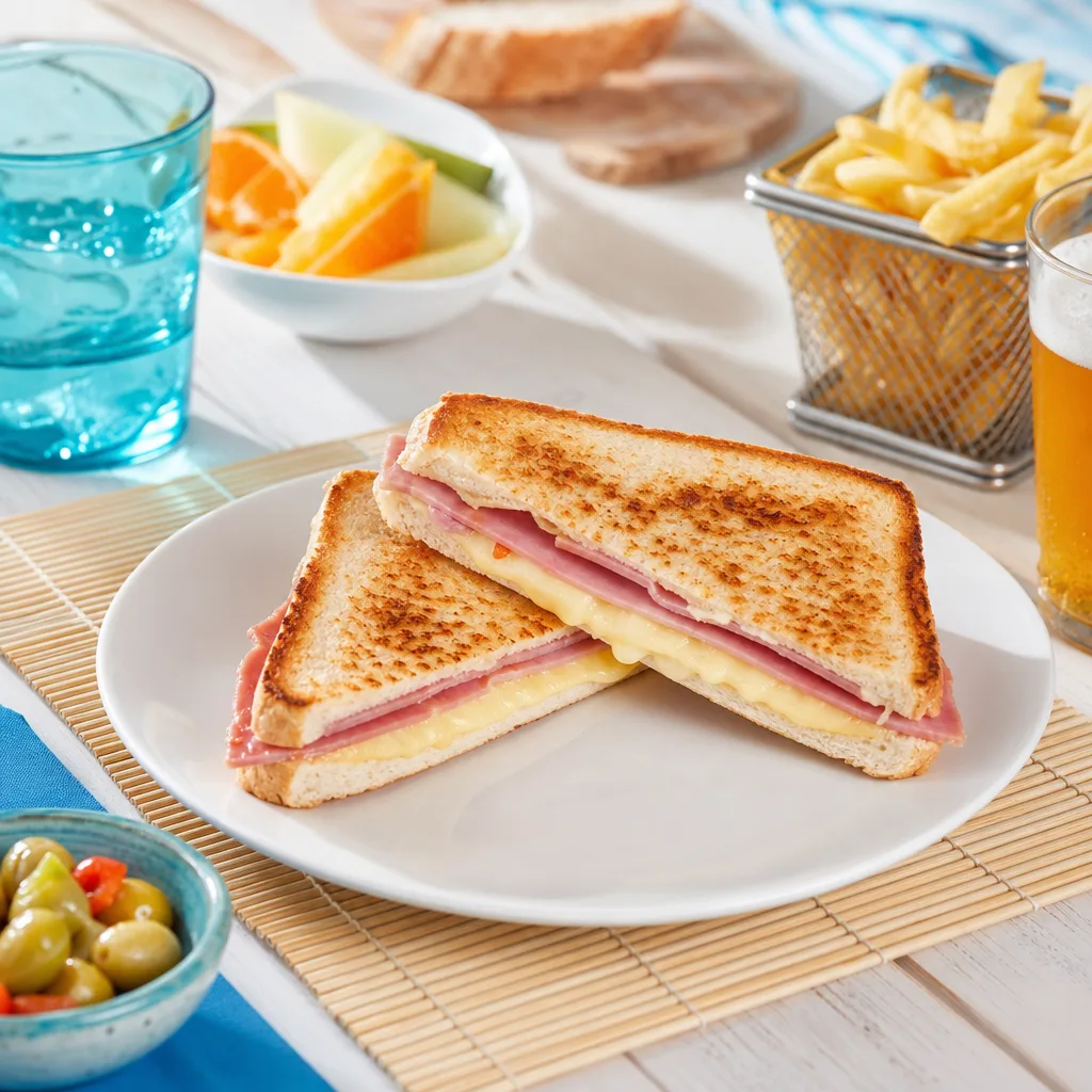 Sandwich misto con prosciutto e formaggio