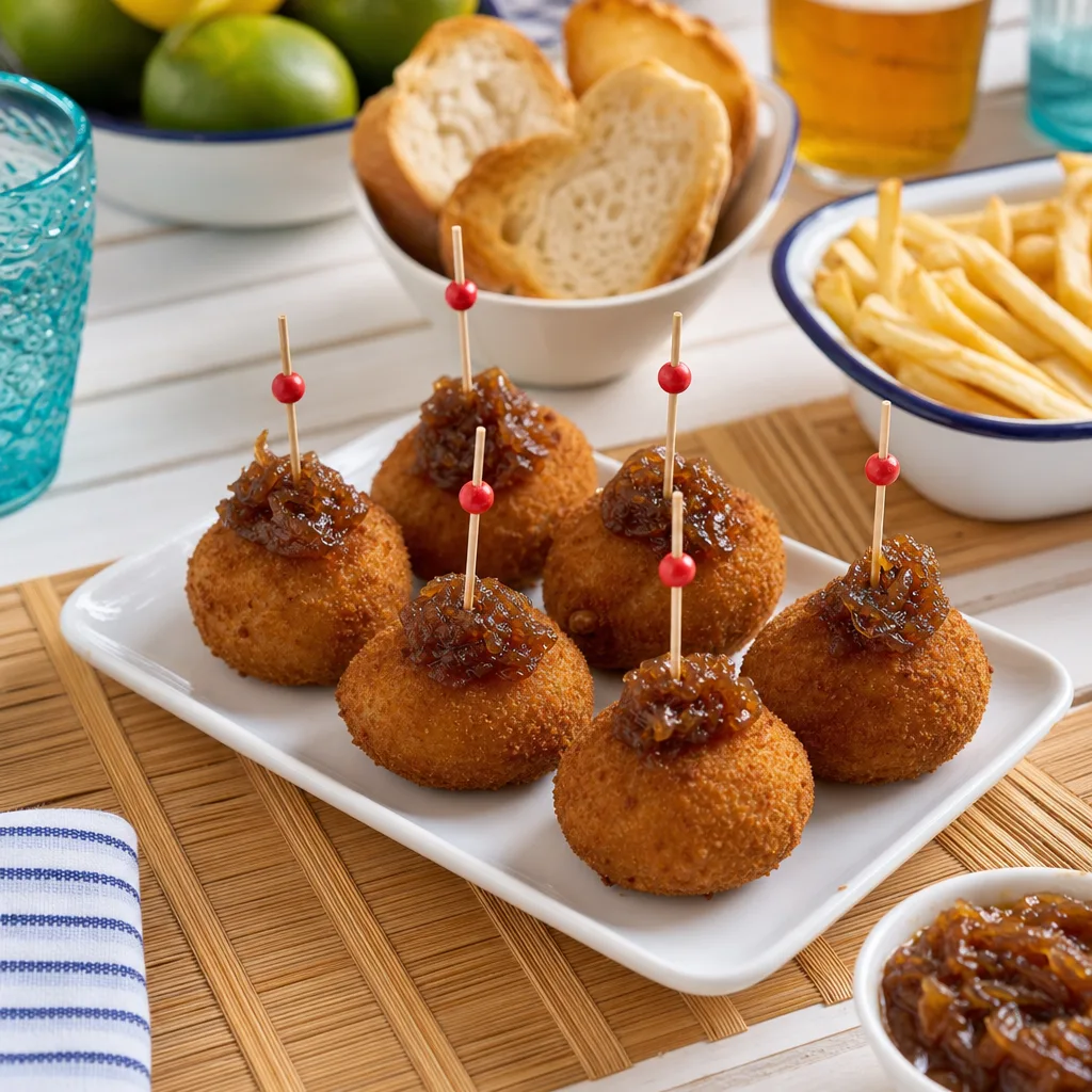 Croqueta de rabo de toro con mermelada de cebolla ración