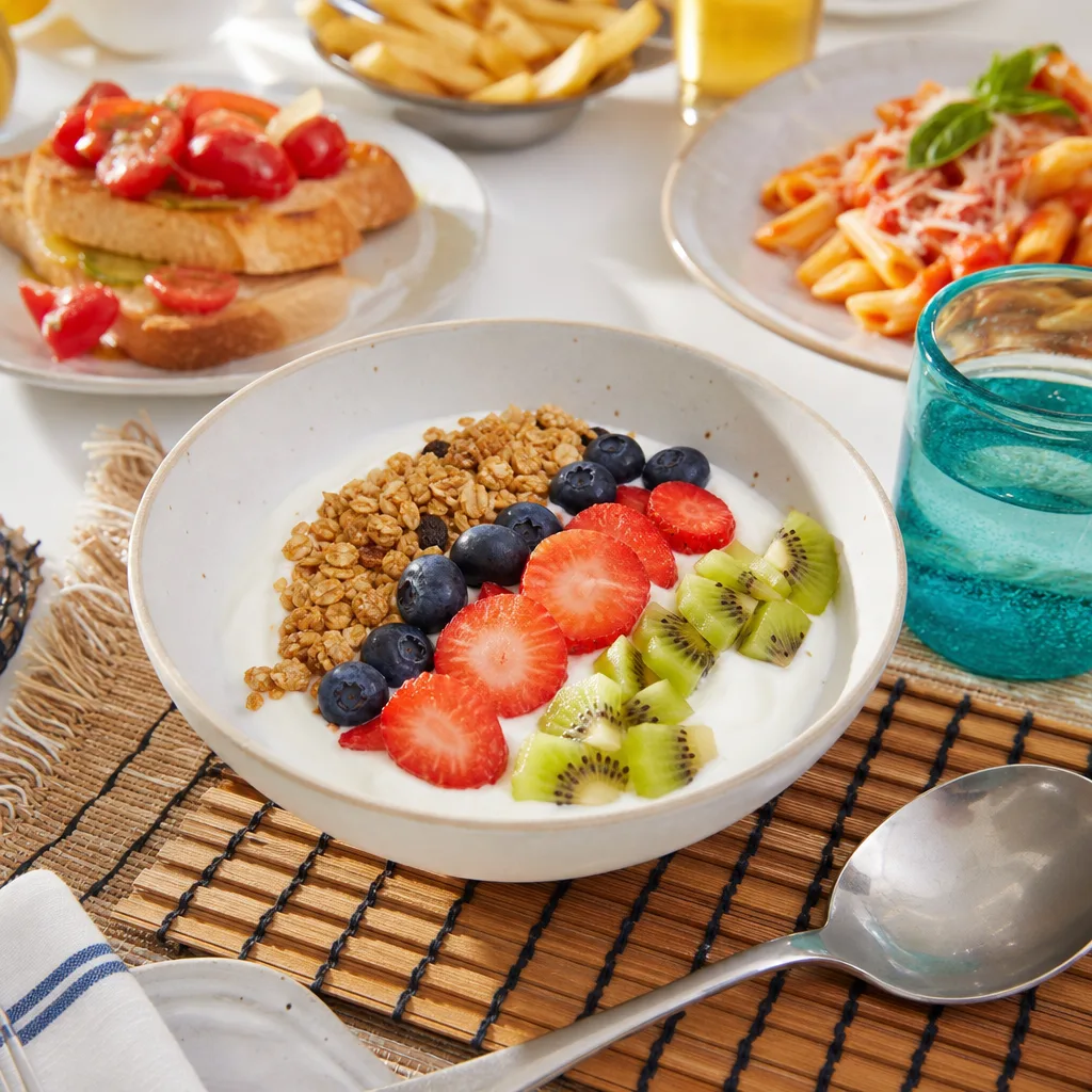 Yogurt greco con frutta e granola