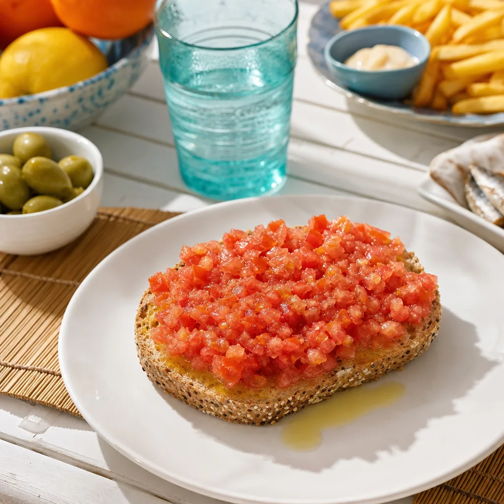 Tostada con pomodoro e olio d'oliva